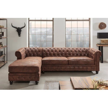 Rohová sedacia súprava 40611 Chesterfield - Antik Hnedá