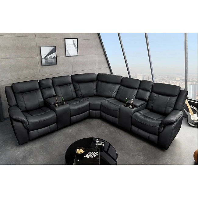 Rohová sedacia súprava Relax 47590 Hollywood - Čierna