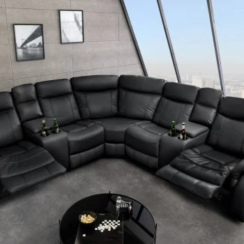 Rohová sedacia súprava Relax 47590 Hollywood - Čierna