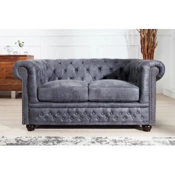 Sedacia súprava 37390 Chesterfield 2-sedenie Antik šedá
