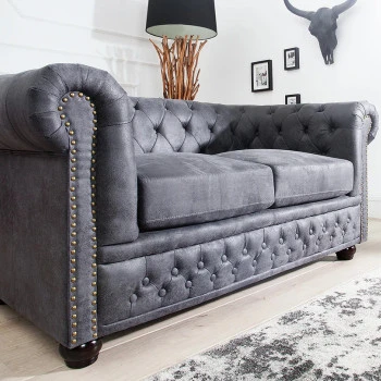 Sedacia súprava 37390 Chesterfield 2-sedenie Antik šedá