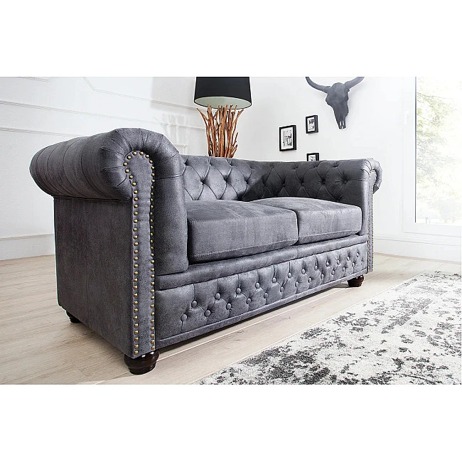 Sedacia súprava 37390 Chesterfield 2-sedenie Antik šedá