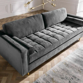 Sedacia súprava 39846 220cm Cozy - Zamat Šedá - Skladom u nás v Žiline - 1Ks
