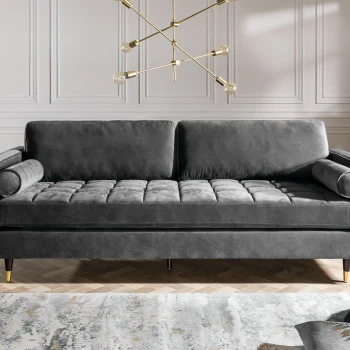 Sedacia súprava 39846 220cm Cozy - Zamat Šedá - Skladom u nás v Žiline - 1Ks
