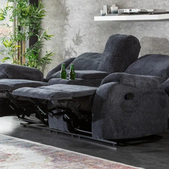 Sedacia súprava Relax 39979 Hollywood 2-sedenie Tmavošedá látka