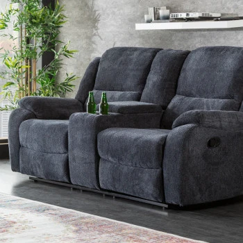 Sedacia súprava Relax 39979 Hollywood 2-sedenie Tmavošedá látka