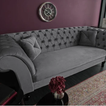 Sedacia súprava 40148 225cm Paris - Zamat striebornošedá