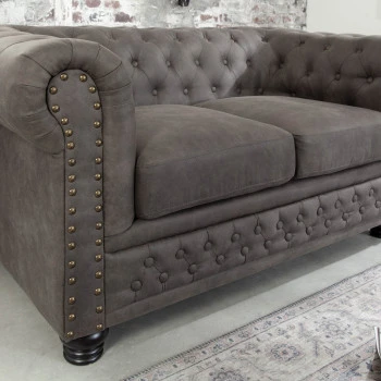 Sedacia súprava 40518 Chesterfield 2-sedenie Vintage Šedá Taupe