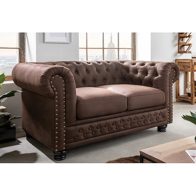 Sedacia súprava 40653 Chesterfield 2-sedenie Vintage Hnedá