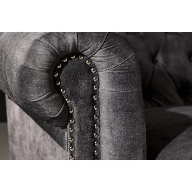 Sedacia súprava 41215 Chesterfield 3-sedenie Zamat Šedá