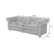 Sedacia súprava 41215 Chesterfield 3-sedenie Zamat Šedá