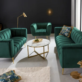 Sedacia súprava 41247 165cm Noblesse 2-sedenie Zamat Smaragdovozelená