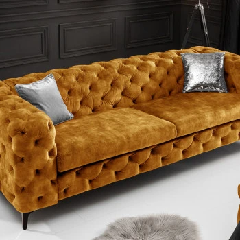 Sedacia súprava 41298 235cm Modern Barock Zamat Žltá