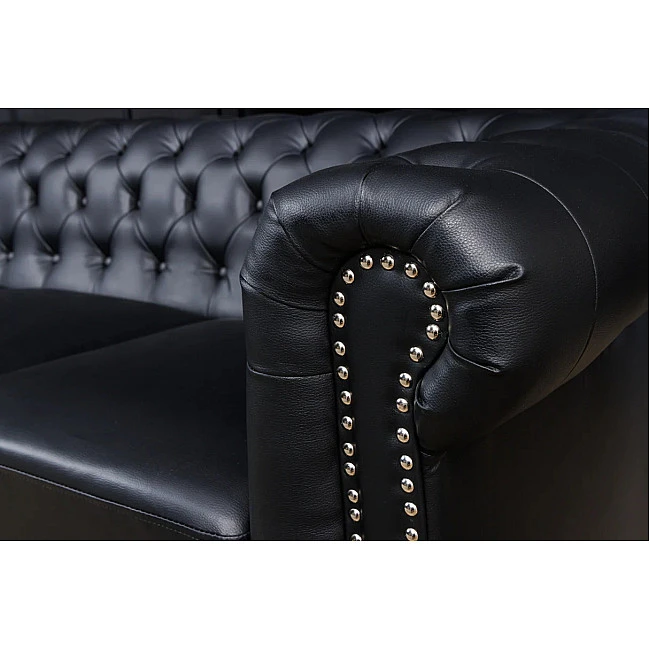 Sedacia súprava 41447 Chesterfield 3-sedenie Antique Čierna
