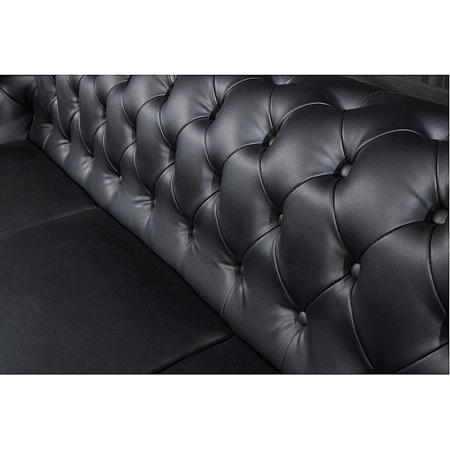 Sedacia súprava 41447 Chesterfield 3-sedenie Antique Čierna