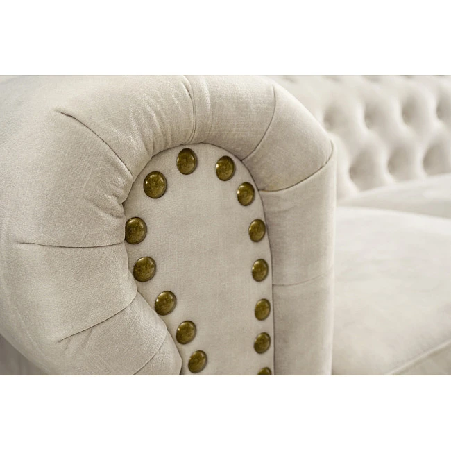 Sedacia súprava 42311 Chesterfield 2-sedenie Zamat Champagner - Skladom u nás v Žiline - 1Ks
