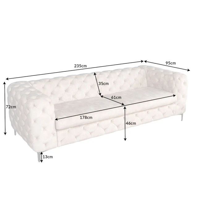 Sedacia súprava 42641 235cm Modern Barock Zamat Champagner