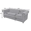 Sedacia súprava 47033 Chesterfield 3-sedenie Zamat Čierna