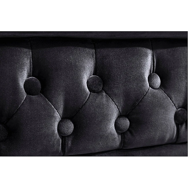 Sedacia súprava 47033 Chesterfield 3-sedenie Zamat Čierna