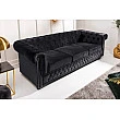 Sedacia súprava 47033 Chesterfield 3-sedenie Zamat Čierna