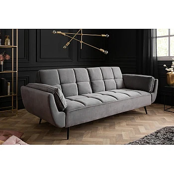 Sedacia súprava rozkladacia 40567 Boutique 3-Sedenie Zamat-Šedá