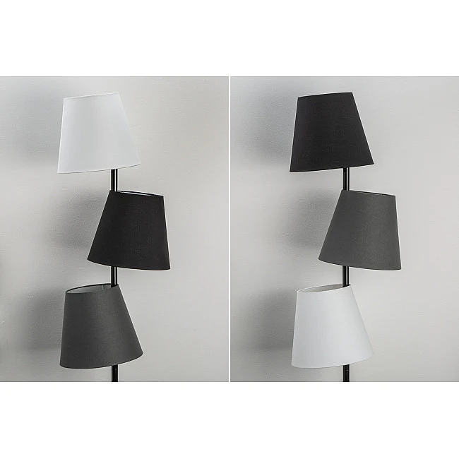 Stojaca lampa 39674 Levels 163cm Čierna, Šedá, Biela