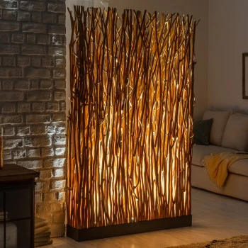 Stojaca lampa 40505 Paravent 180cm Prírodná Logan Drevo