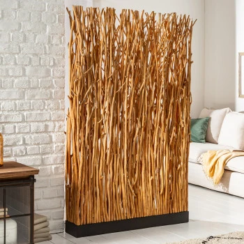 Stojaca lampa 40505 Paravent 180cm Prírodná Logan Drevo
