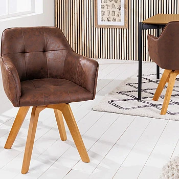Stolička 42389 Loft Mikrofaser Antik Hnedá