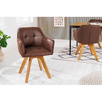 Stolička 42389 Loft Mikrofaser Antik Hnedá