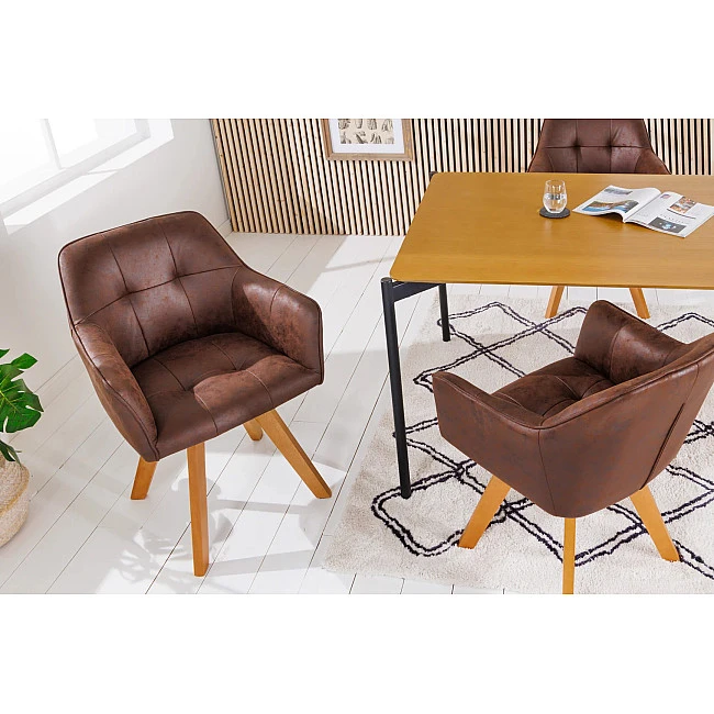 Stolička 42389 Loft Mikrofaser Antik Hnedá