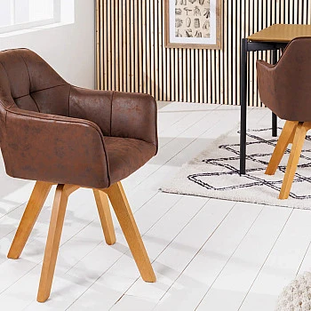 Stolička 42389 Loft Mikrofaser Antik Hnedá