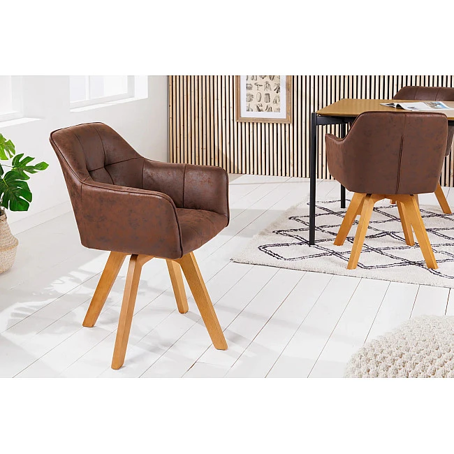 Stolička 42389 Loft Mikrofaser Antik Hnedá