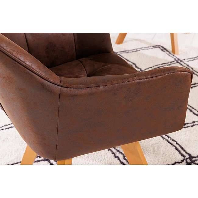 Stolička 42389 Loft Mikrofaser Antik Hnedá