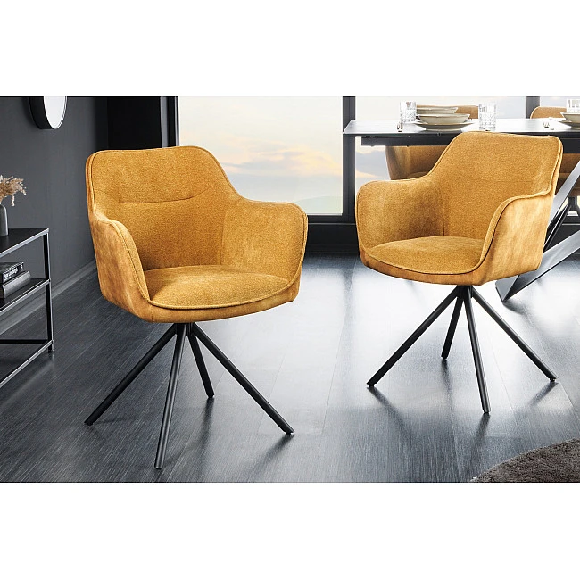 Stolička 44157 Verona látka Svetlo Žltá + Zamat