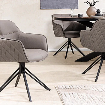 Stolička 45862 Euphoria Taupe kožená - otočná