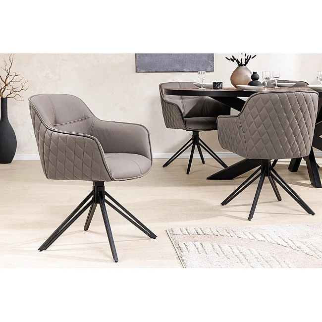 Stolička 45862 Euphoria Taupe kožená - otočná