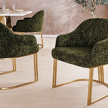 Stolička 45928 Art Living Látka Chenille Zelená