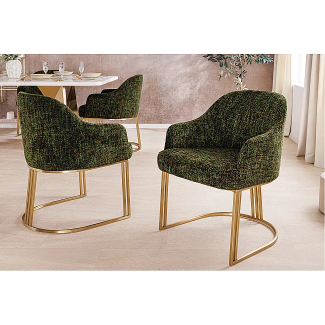 Stolička 45928 Art Living Látka Chenille Zelená