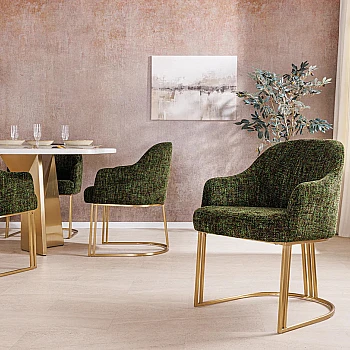 Stolička 45928 Art Living Látka Chenille Zelená