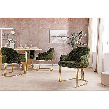 Stolička 45928 Art Living Látka Chenille Zelená