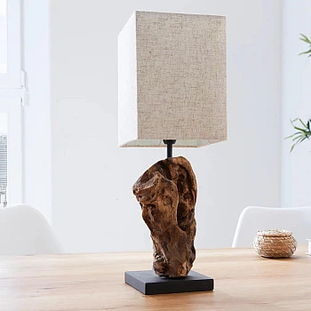 Stolová lampa 19478 Masív drevo Bežová