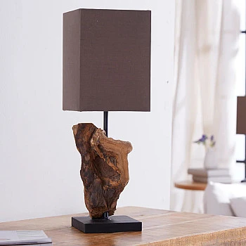 Stolová lampa 19479 Masív drevo Hnedá