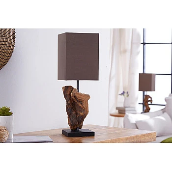 Stolová lampa 19479 Masív drevo Hnedá
