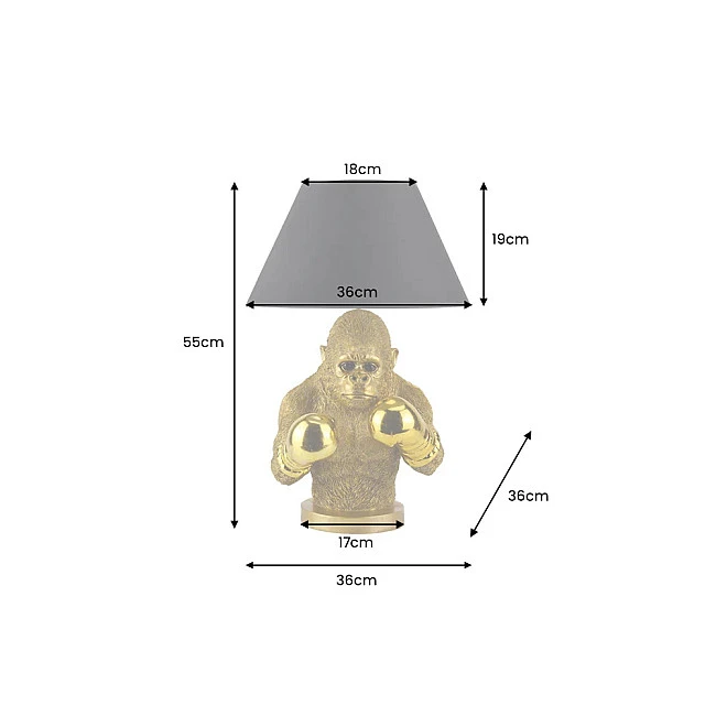 Stolová lampa 48025 King Ape Zlatá Čierna