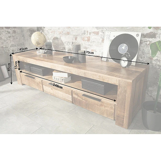 TV-skrinka 38929 170cm Masív drevo Mango Industrial look