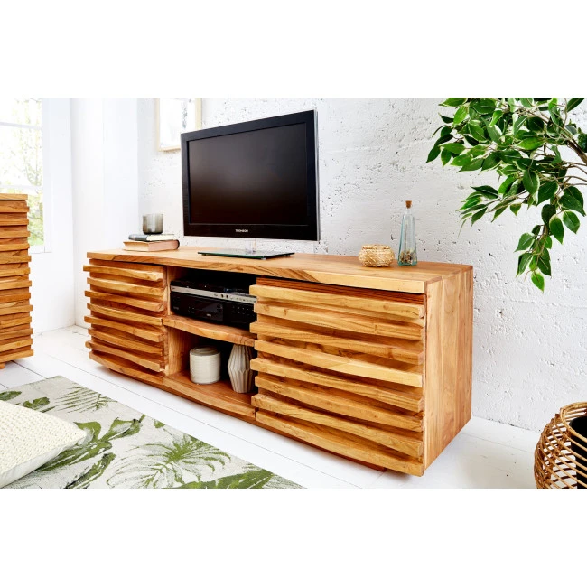 TV-skrinka 39737 150cm Relief Drevo Acacia - Skladom u nás v Žiline - 1Ks