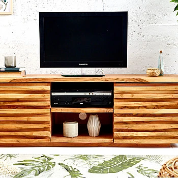 TV-skrinka 39737 150cm Relief Drevo Acacia - Skladom u nás v Žiline - 1Ks