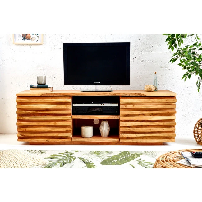 TV-skrinka 39737 150cm Relief Drevo Acacia - Skladom u nás v Žiline - 1Ks