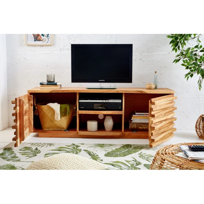 TV-skrinka 39737 150cm Relief Drevo Acacia - Skladom u nás v Žiline - 1Ks
